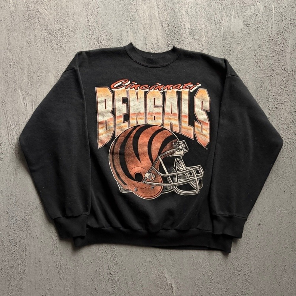 Vintage Cincinnati Bengals Sweatshirt XL Black 1990s NFL Football